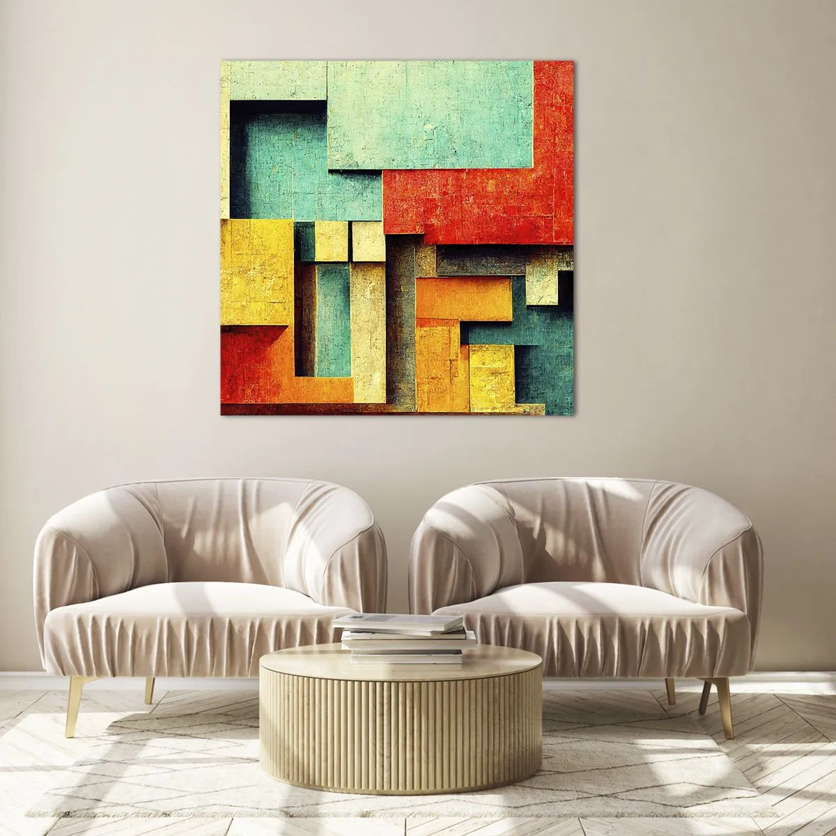 Impression sur verre - Image sur verre - Festival des angles droits - 50x50 cm