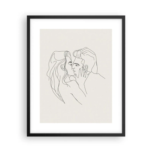 Affiche dans un cadre noir - Poster - Enlacé de sentiment - 40x50 cm