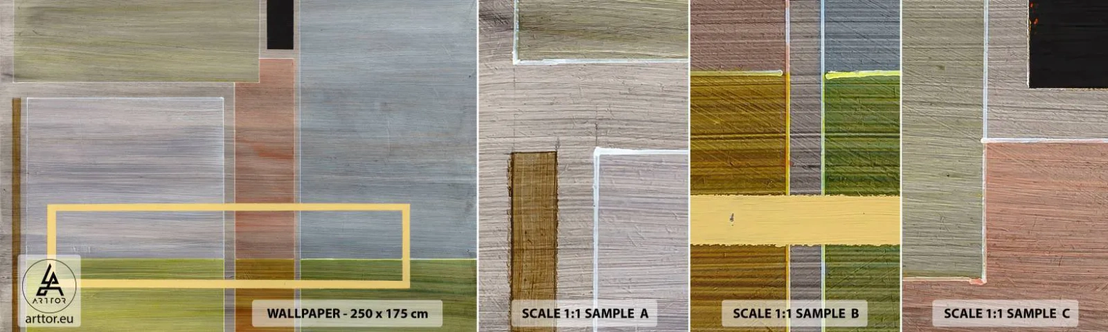 Échantillon De Papier Peint Standard Eco - Simple et calme - Abstraction, Art moderne, Rectangulaires - 100x30 cm