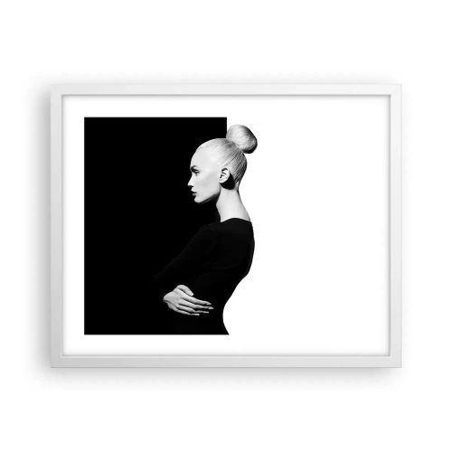 Affiche dans un cadre blanc - Poster - Tout simplement une femme - 50x40 cm