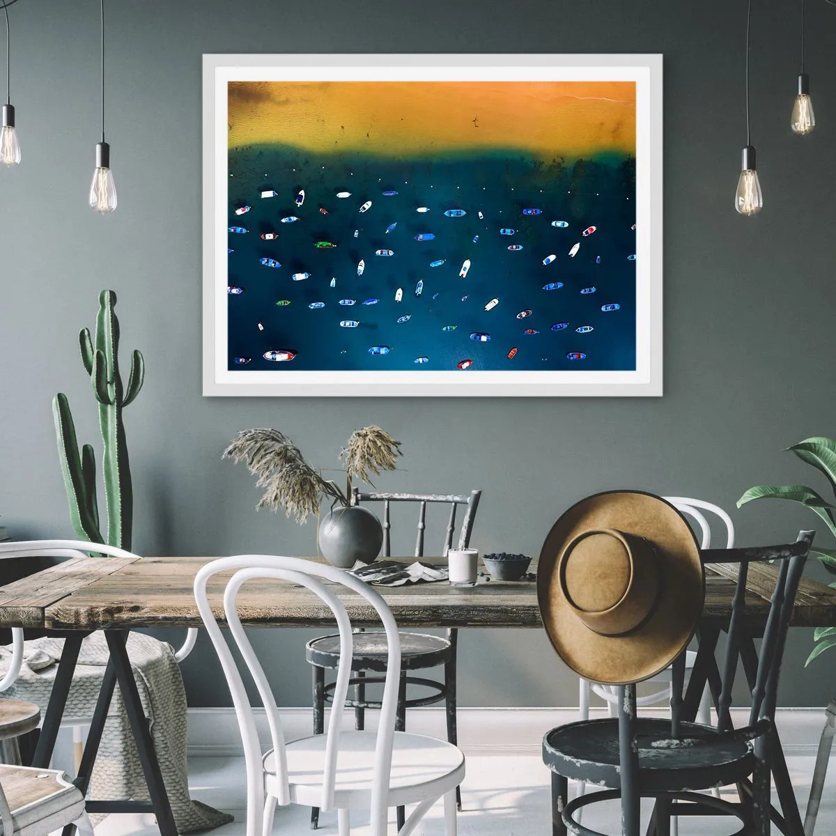 Affiche dans un cadre blanc - Poster - Jeu de vacances - 40x30 cm