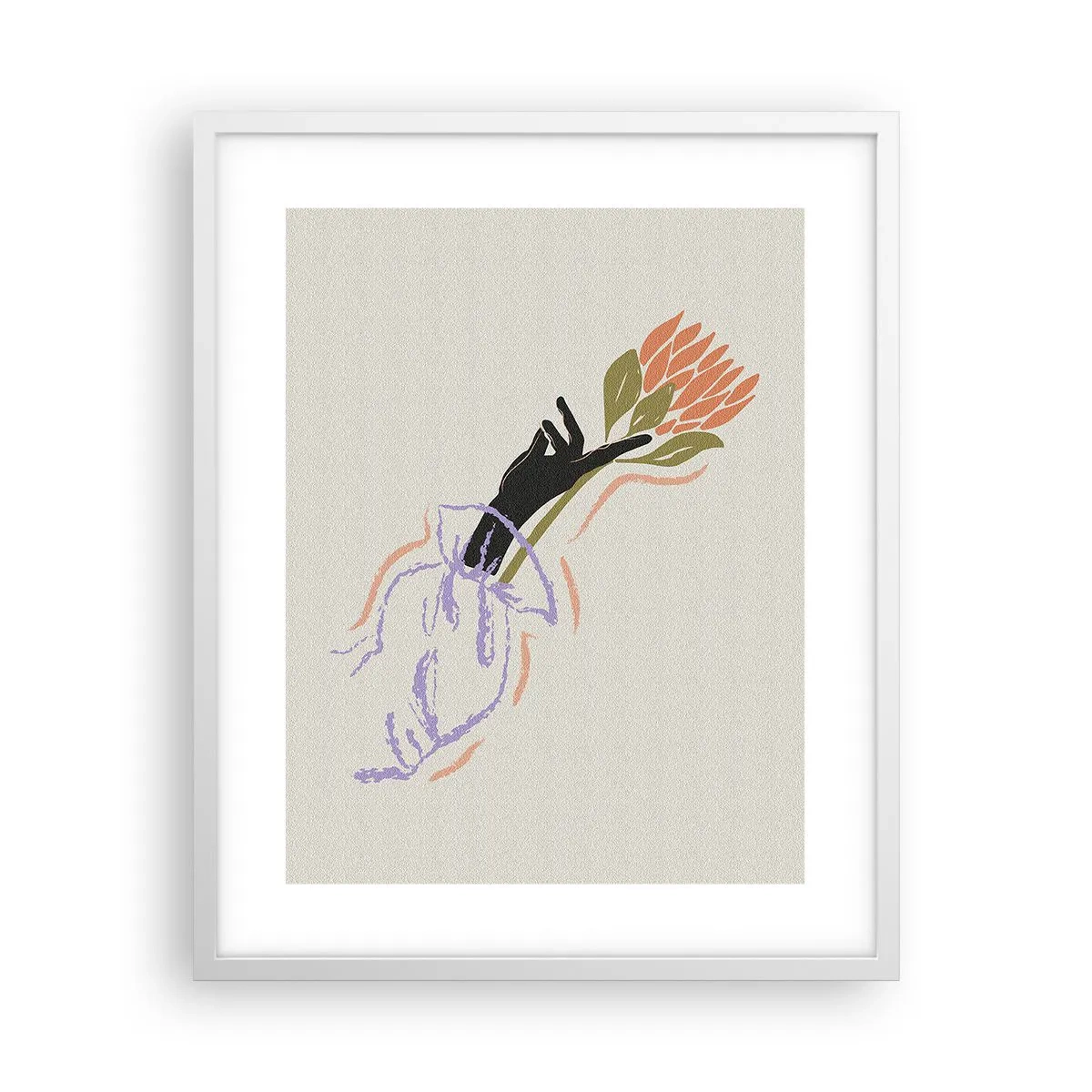 Affiche dans un cadre blanc - Poster - Touche fraternelle - 40x50 cm