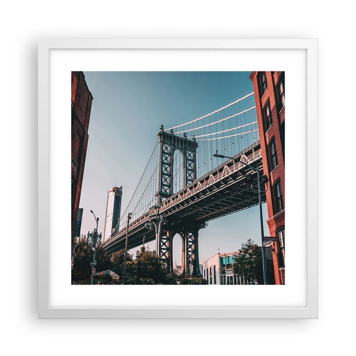 Affiche dans un cadre blanc - Poster - Sur les vagues de la ville - 40x40 cm