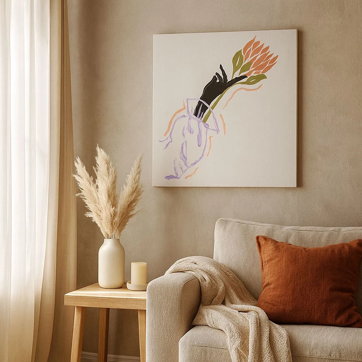 Impression sur toile - Image sur toile - Touche fraternelle - 30x30 cm