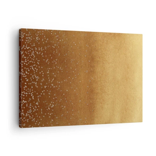 Impression sur toile - Image sur toile - Un dégradé doré avec des reflets et des embellissements subtils - 70x50cm - Origine du monde - Décoration murale moderne pour le salon et la chambre ARTTOR