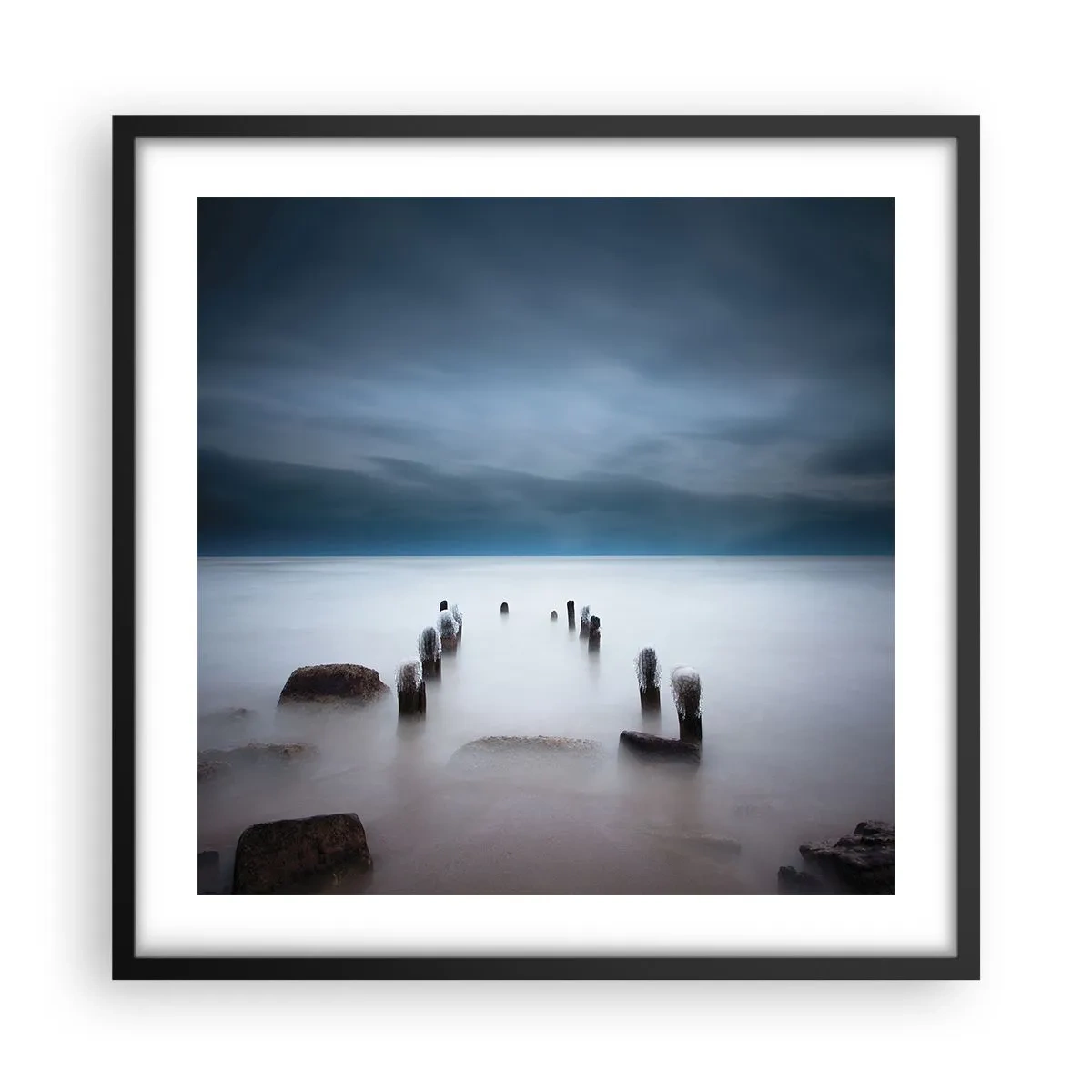 Affiche dans un cadre noir - Poster - Lac pensif - 50x50 cm