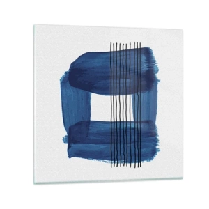 Impression sur verre - Image sur verre - Composition noire-bleue - 30x30 cm