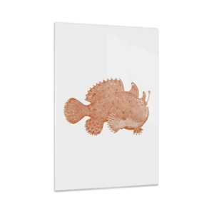 Impression sur verre - Image sur verre - Dessin détaillé d'un poisson cuivré sur fond blanc - 70x100cm - Et pourtant un poisson - Décoration murale moderne pour le salon et la chambre ARTTOR