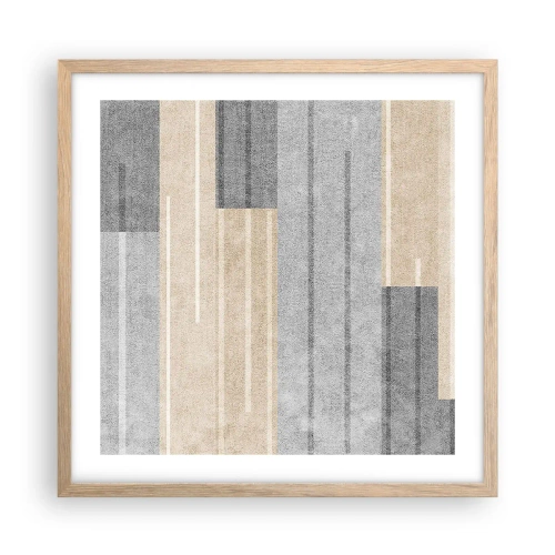Affiche dans un chêne clair - Poster - Composition : se tenir droit - 50x50 cm