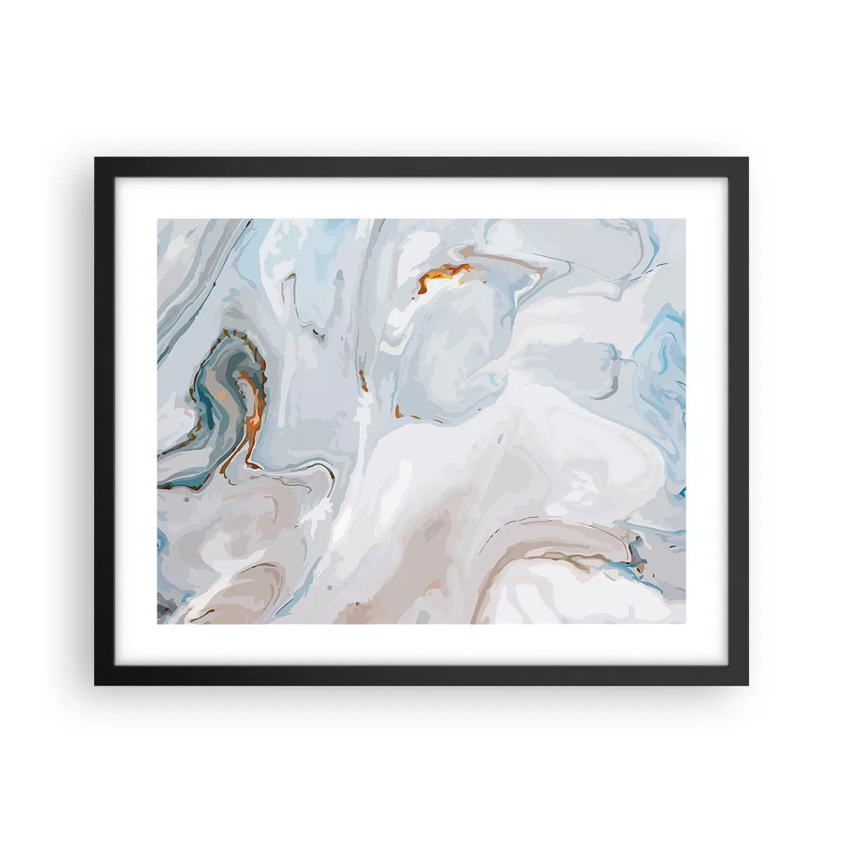 Affiche dans un cadre noir - Poster - Blanc surélevé - 50x40 cm