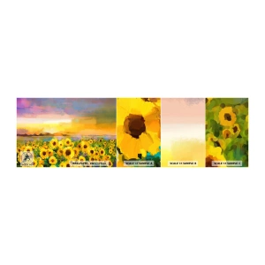 Échantillon de Papier Peint Autocollant Deluxe Sticker - Le soleil lui-même est descendu sur terre - Champ de tournesol, tournesol, Nature - 100x30 cm