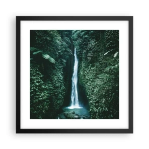Affiche dans un cadre noir - Poster - Fontaine tropicale - 40x40 cm