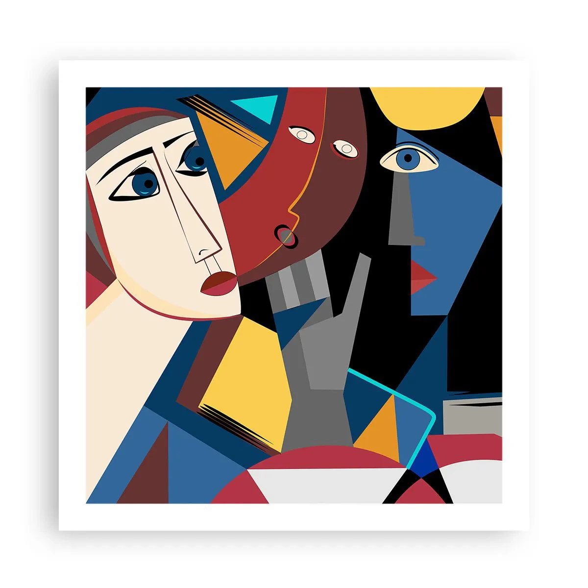 Affiche - Poster - Une conversation entre cubistes - 60x60 cm