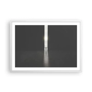Affiche dans un cadre blanc - Poster - Étape vers un avenir radieux - 70x50 cm