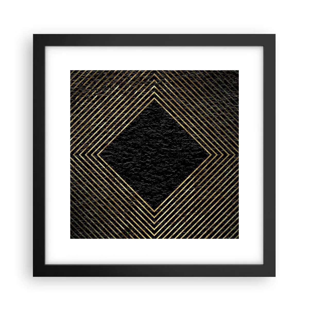 Affiche dans un cadre noir - Poster - Géométrie dans un style glamour - 30x30 cm