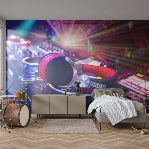 Papier Peint Photo Premium Canvas - Il va s'en passer des choses - Musique, Studio de musique, Écouteurs - 400x280 cm