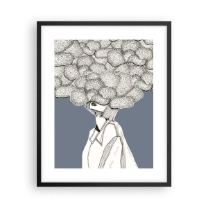 Affiche dans un cadre noir - Poster - La tête dans les nuages - 40x50 cm
