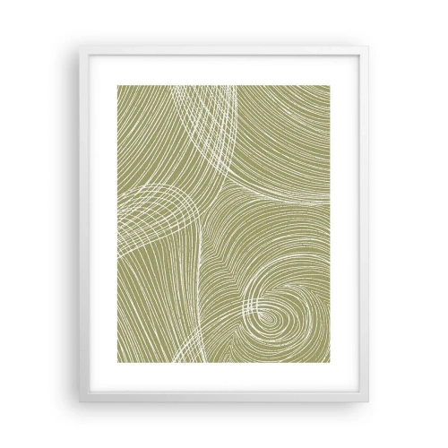 Affiche dans un cadre blanc - Poster - Abstraction complexe de blanc - 40x50 cm