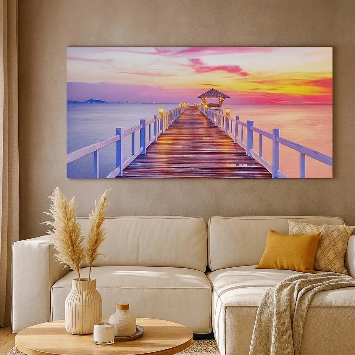 Impression sur toile - Image sur toile - Le silence lilas-doré du soir - 30x30 cm