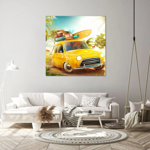 Impression sur toile - Image sur toile - Un voyage pour plus d'un sourire - 30x30 cm