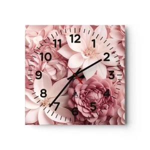 Horloge murale - Pendule murale - Dans les pétales roses - 40x40 cm