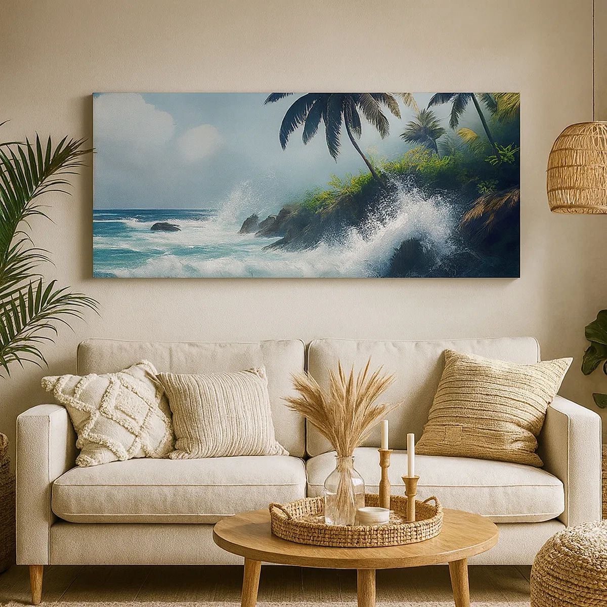 Impression sur toile - Image sur toile - Sur une côte tropicale - 30x30 cm