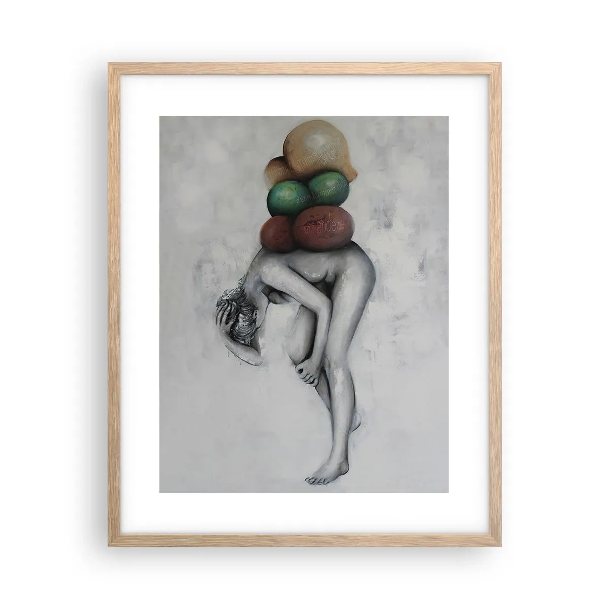 Affiche dans un chêne clair - Poster - Le fardeau de la vie - 40x50 cm