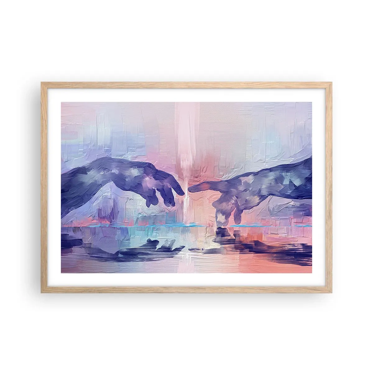 Affiche dans un chêne clair - Poster - Divine étincelle de vie - 70x50 cm