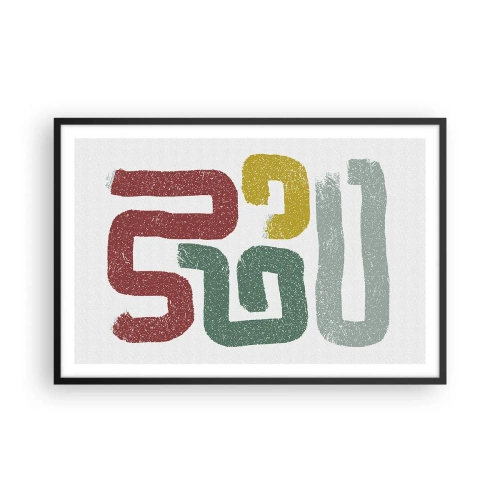 Affiche dans un cadre noir - Poster - Dans une langue inconnue - 91x61 cm