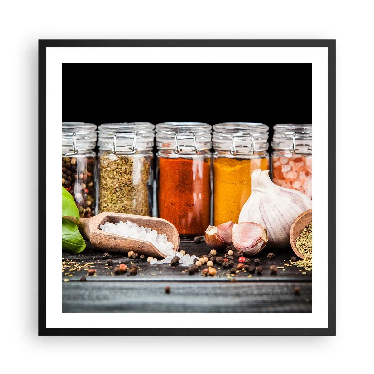 Affiche dans un cadre noir - Poster - Pour que la vie ait du goût - 60x60 cm