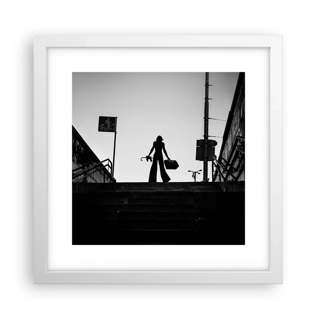 Affiche dans un cadre blanc - Poster - Pèlerinage urbain - 30x30 cm