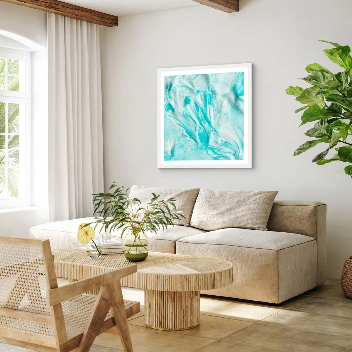 Affiche dans un cadre blanc - Poster - Ensemble pour toujours - 50x50 cm