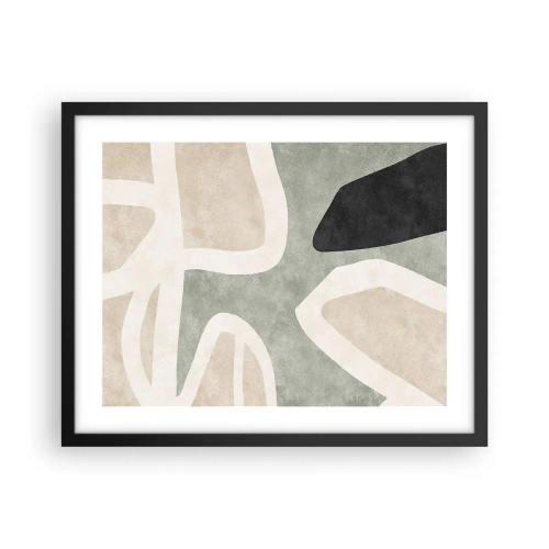 Affiche dans un cadre noir - Poster - Composition pour motif noir - 50x40 cm