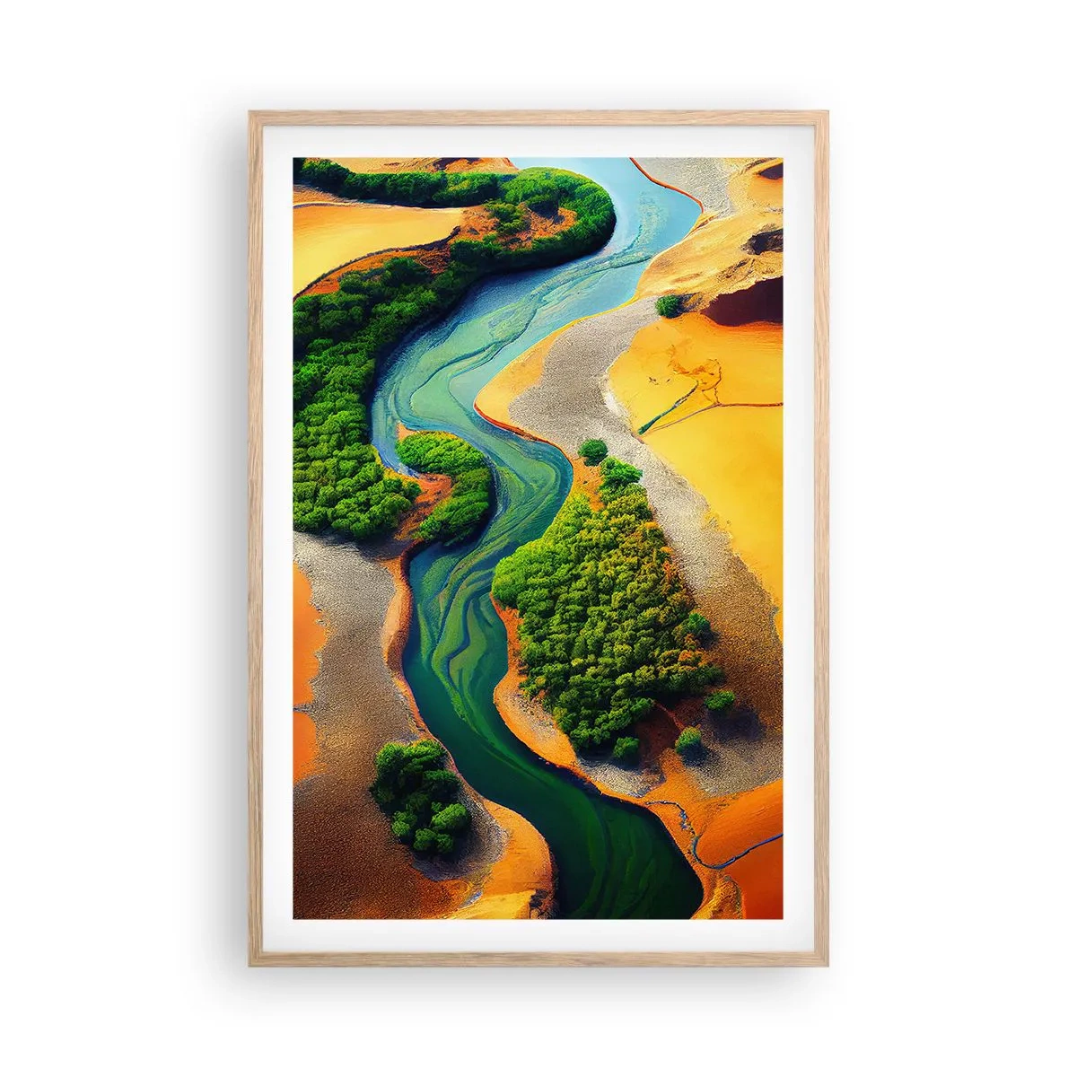 Affiche dans un chêne clair - Poster - Rivière vivifiante - 61x91 cm