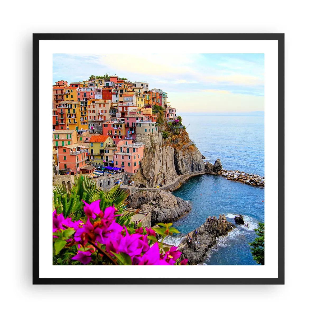 Affiche dans un cadre noir - Poster - La ville qui rit - 60x60 cm