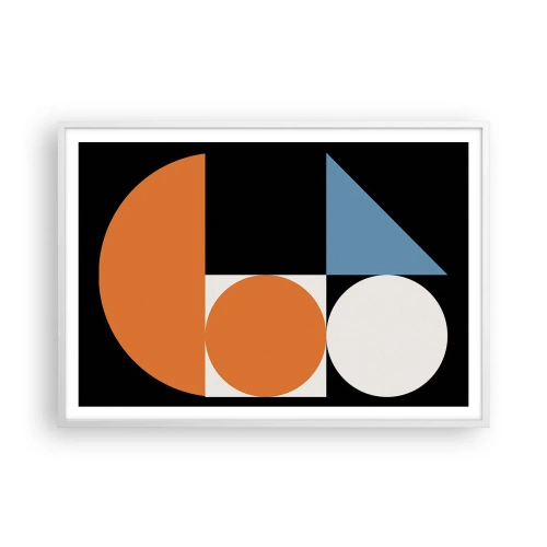 Affiche dans un cadre blanc - Poster - Rangement de figures - 100x70 cm