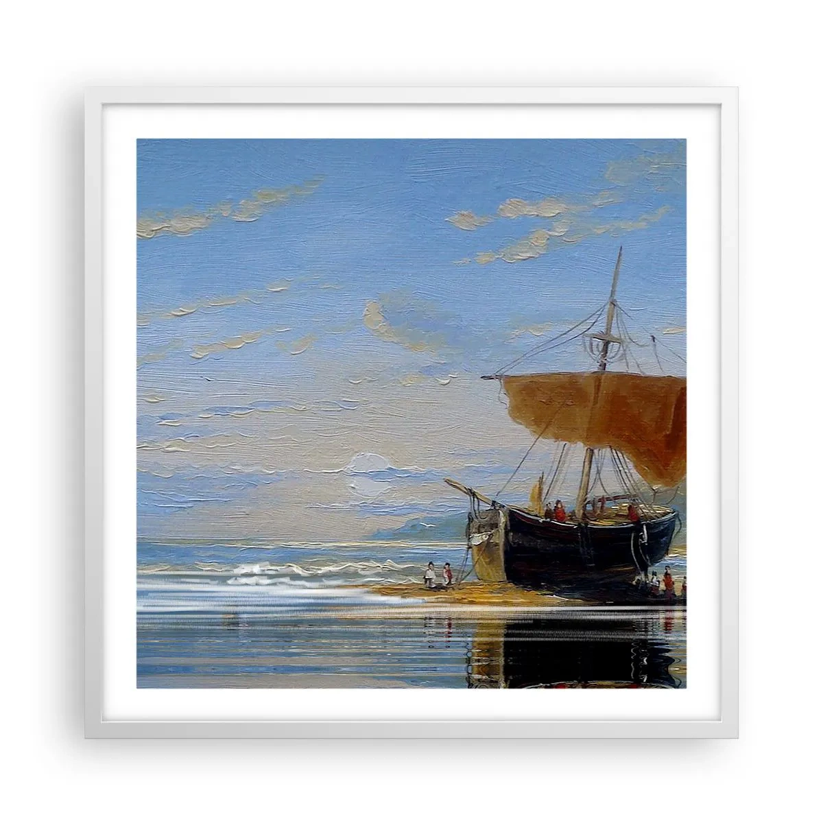 Affiche dans un cadre blanc - Poster - Eau, terre, air - 60x60 cm