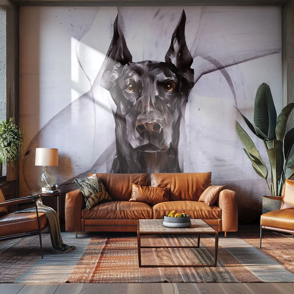 Papier Peint Autocollant Deluxe Sticker - Né noble - Abstraction, Doberman, Chien - 250x175 cm
