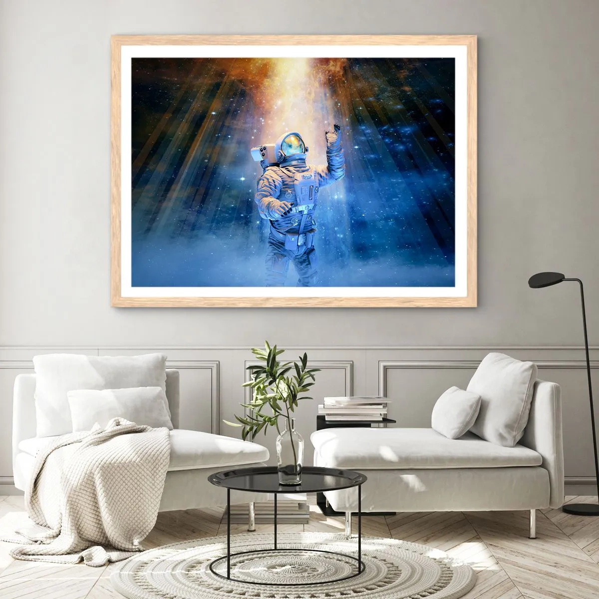 Affiche dans un chêne clair - Poster - Enfin arrivé - 50x40 cm