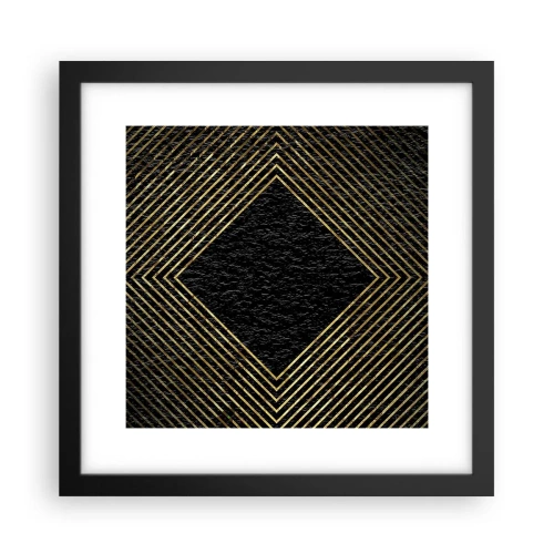 Affiche dans un cadre noir - Poster - Géométrie dans un style glamour - 30x30 cm