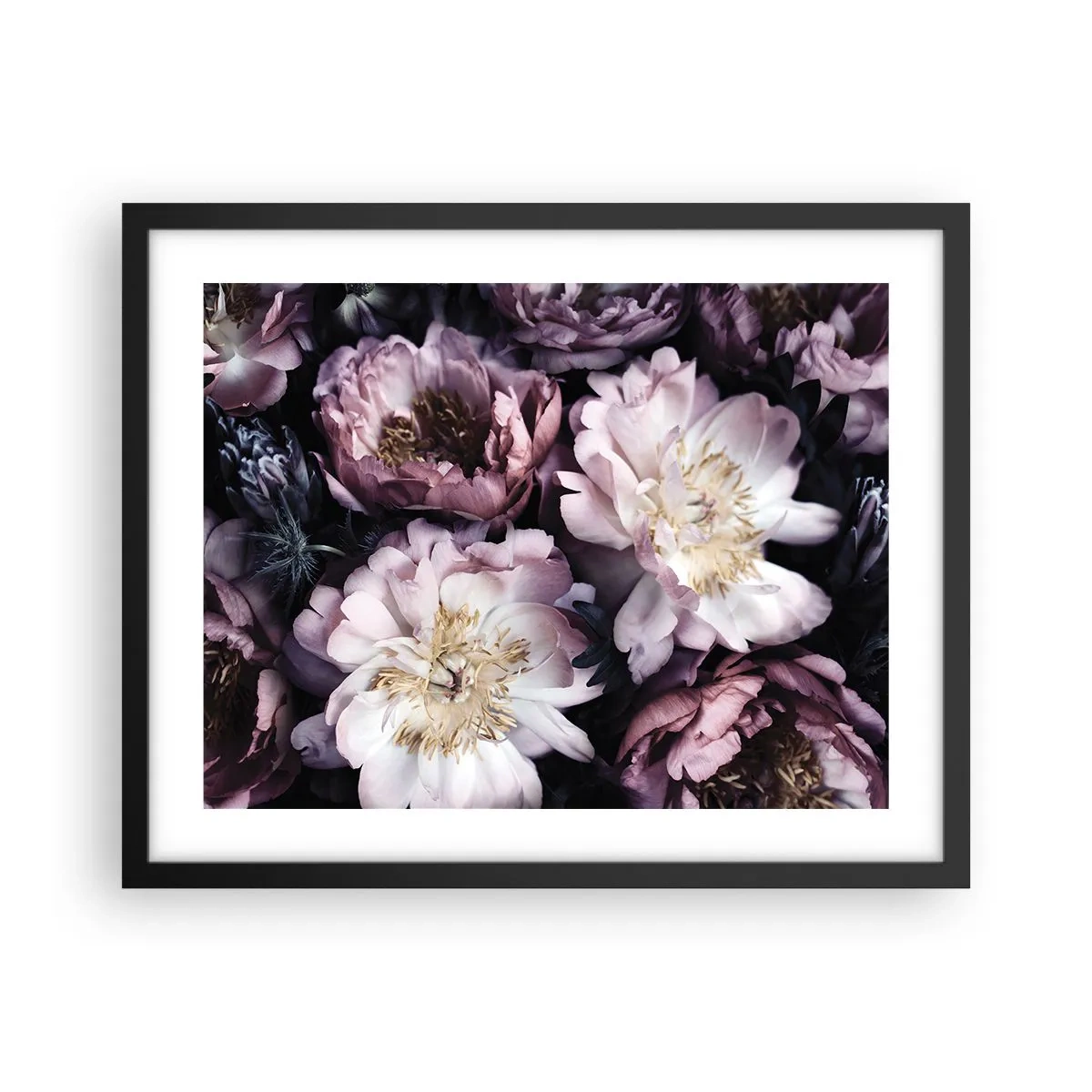 Affiche dans un cadre noir - Poster - Bouquet à l'ancienne - 50x40 cm