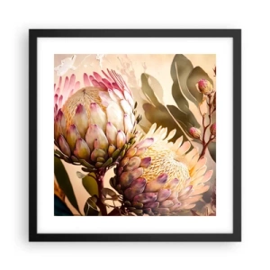 Affiche dans un cadre noir - Poster - Tendrement embrassé - 40x40 cm