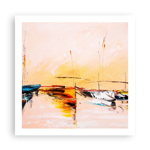 Affiche - Poster - Soirée à la marina - 60x60 cm