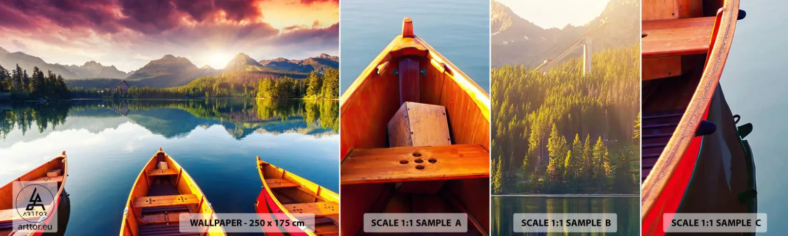 Échantillon de Papier Peint Autocollant Deluxe Sticker - Rien contre nature - Paysage, Montagnes, Calme - 100x30 cm