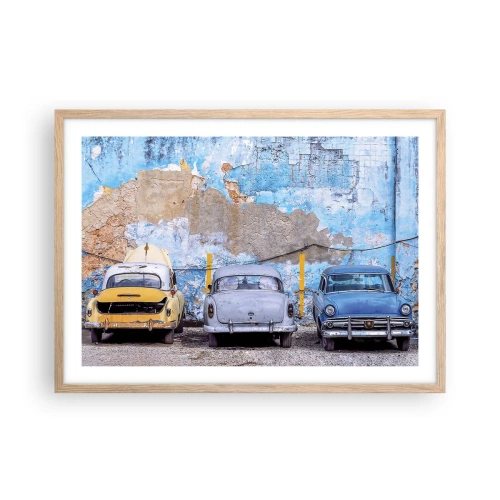 Affiche dans un chêne clair - Poster - Rencontre de vétérans - 70x50 cm