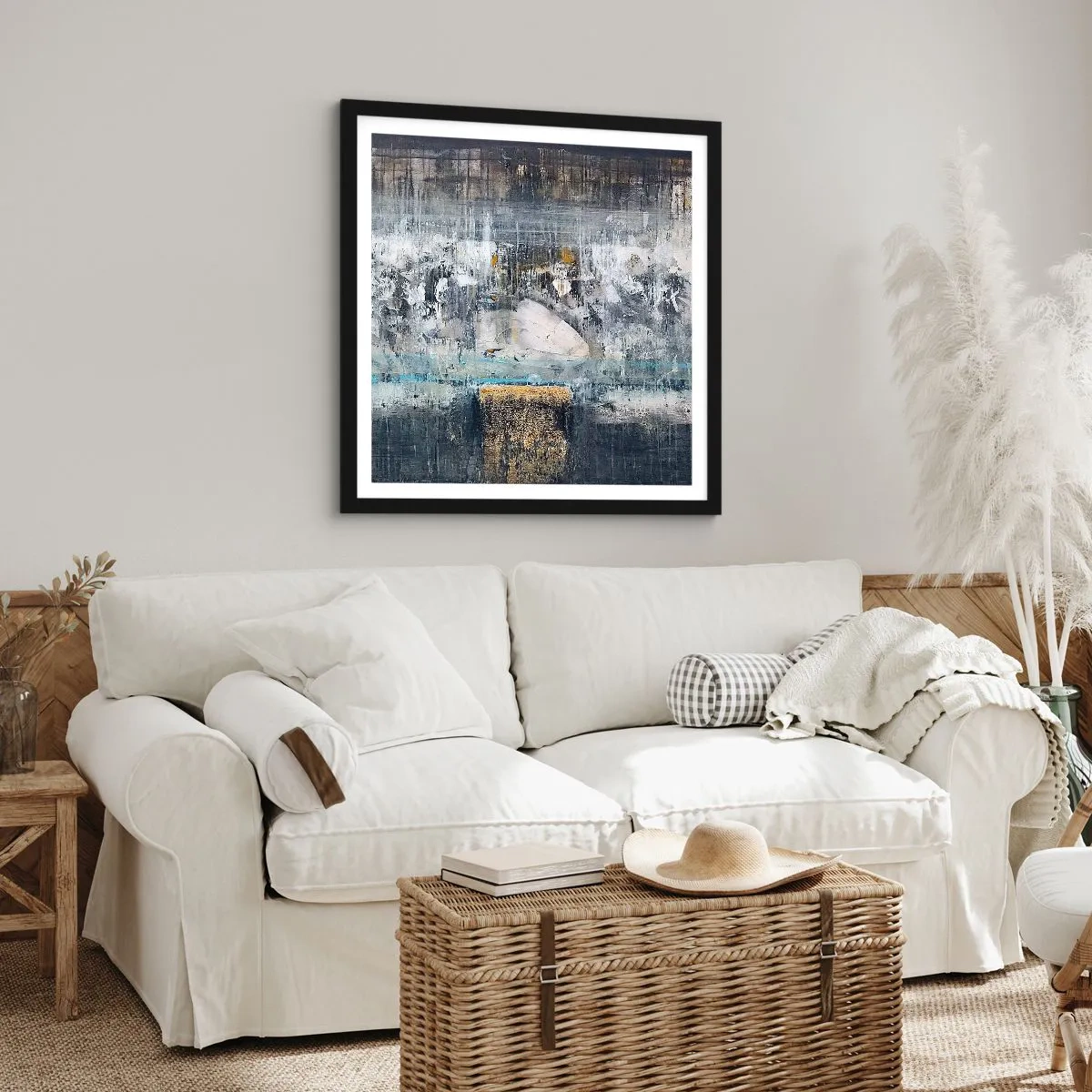 Affiche dans un cadre noir - Poster - Comme sur la glace, comme après décembre - 50x50 cm