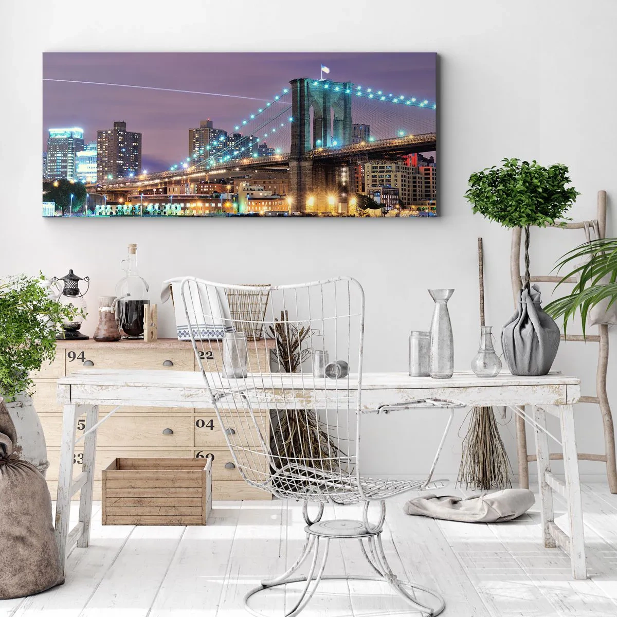 Impression sur toile - Image sur toile - Depuis de nombreuses années le pont de Brooklyn - 100x40 cm