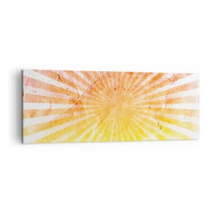 Impression sur toile - Image sur toile - Rayons de soleil dans les tons orange et jaune - 140x50cm - Levant et couchant - Décoration murale moderne pour le salon et la chambre ARTTOR