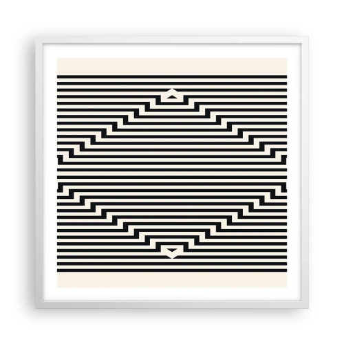 Affiche dans un cadre blanc - Poster - Illusion géométrique - 60x60 cm