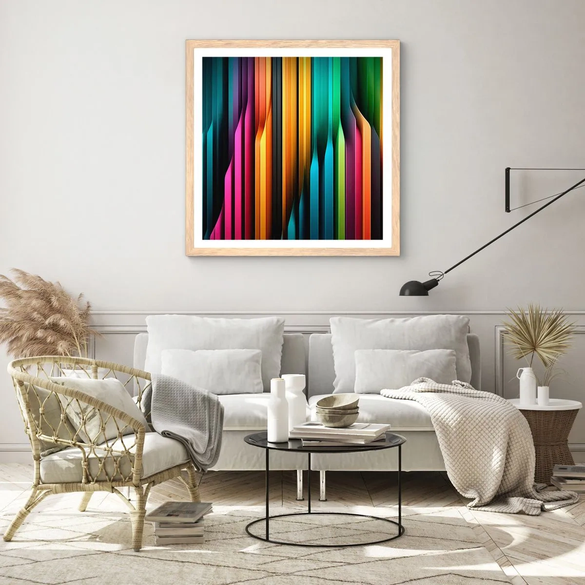 Affiche dans un chêne clair - Poster - Un organe de lumière - 50x50 cm